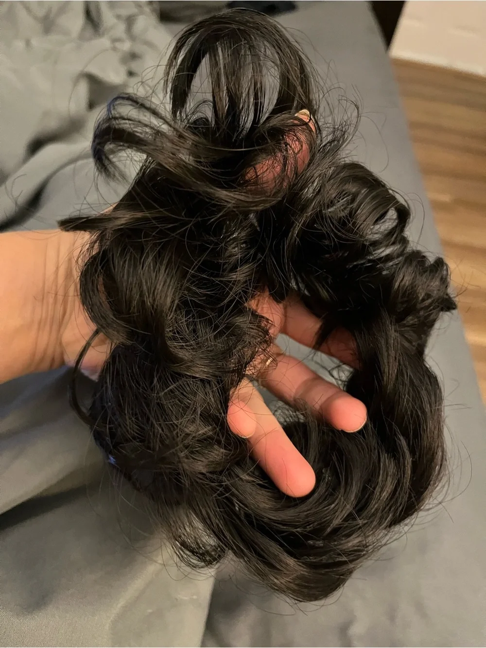 Brand New synthetic Hair Scrunchie Bun in Black - Versatile Hair Accessory